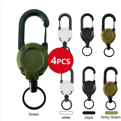 Retractable Keychain Holder with Carabiner Clip Heavy Duty Key Reel
