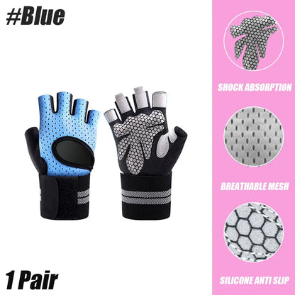 Gym Workout Gloves Half Finger Weightlifting Wrist Support