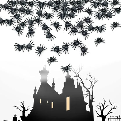 Halloween Spider Decorations 50-500PCS Black Plastic Spider Props