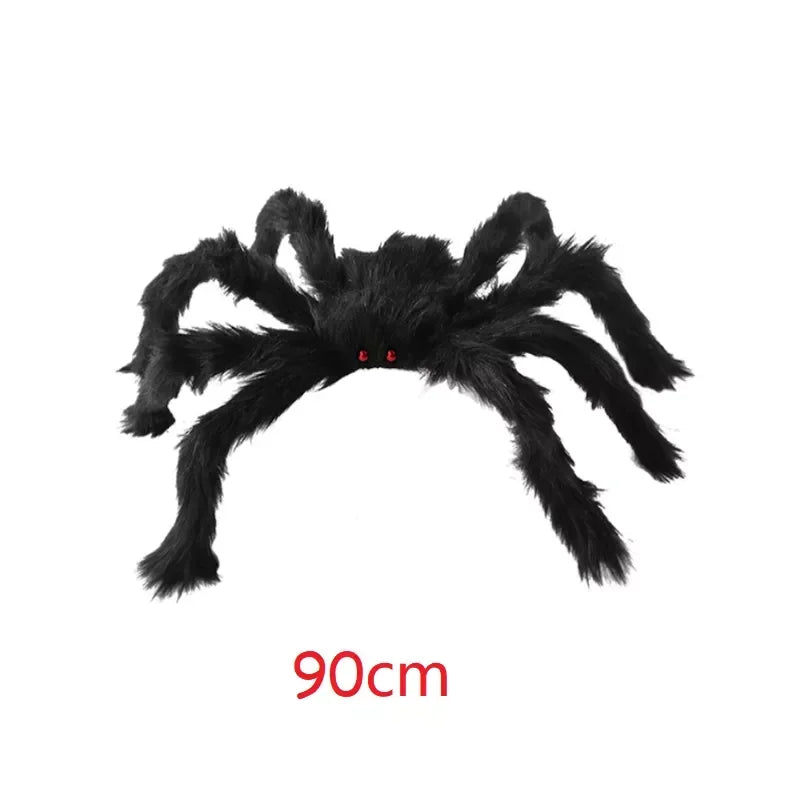 Large Halloween Spider Decoration Plush Black Spider for Haunted Houses