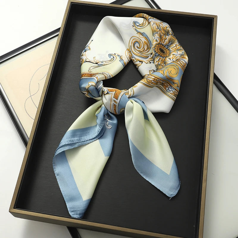 Women's Square Scarf 70x70cm Satin Print Wrap