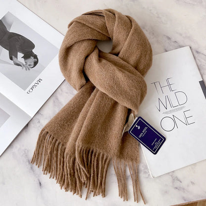 Wool Winter Scarf – 100% Wool Warm Solid Color Wrap