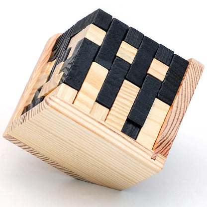 Wooden 3D Puzzle, Interlocking Brain Teaser Toy for Kids