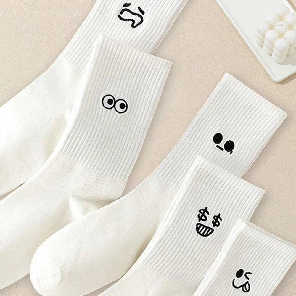 Men's Casual Socks White Soft Breathable Everyday Socks