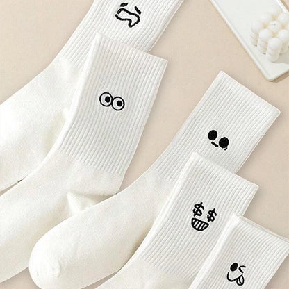 Men's Casual Socks White Soft Breathable Everyday Socks