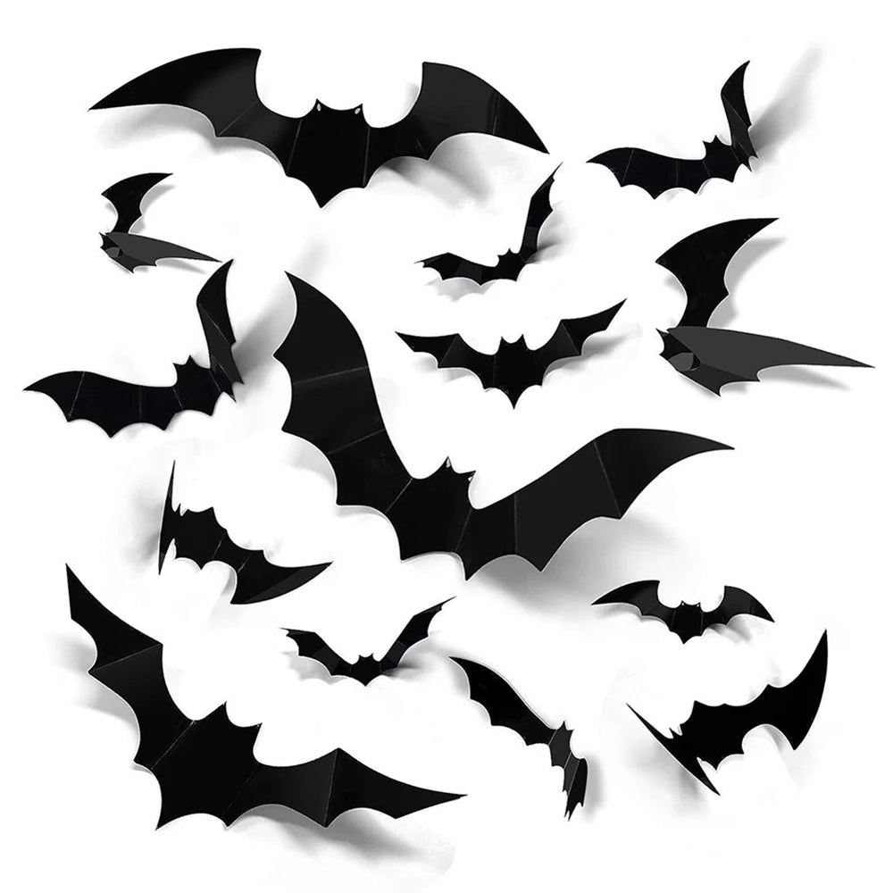 Halloween Bat Wall Decorations – 3D Black Bat Wall Stickers