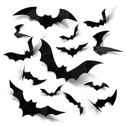 Halloween Bat Wall Decorations – 3D Black Bat Wall Stickers