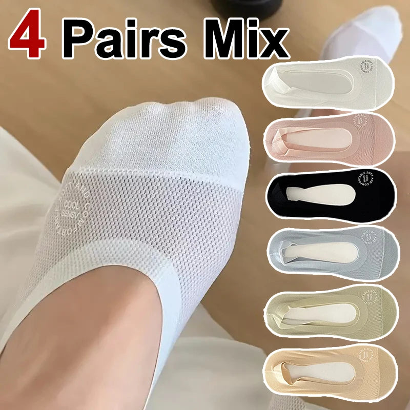 Women’s No Show Socks – Breathable Mesh Low Cut Cotton Socks