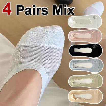 Women’s No Show Socks – Breathable Mesh Low Cut Cotton Socks