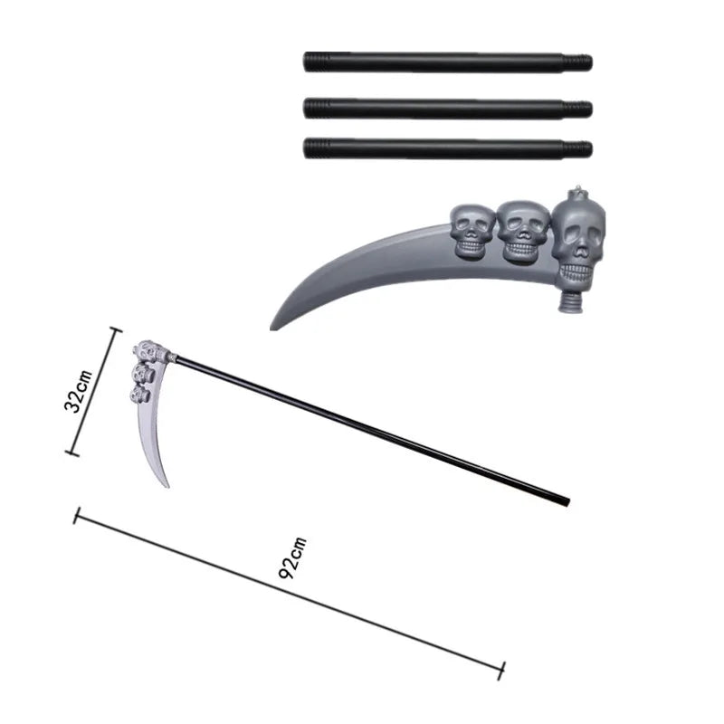 Grim Reaper Halloween Costume, Hooded Robe with Scythe