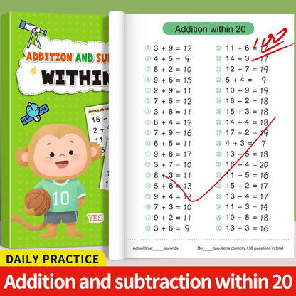 Math Workbook for Kids Addition & Subtraction Practice