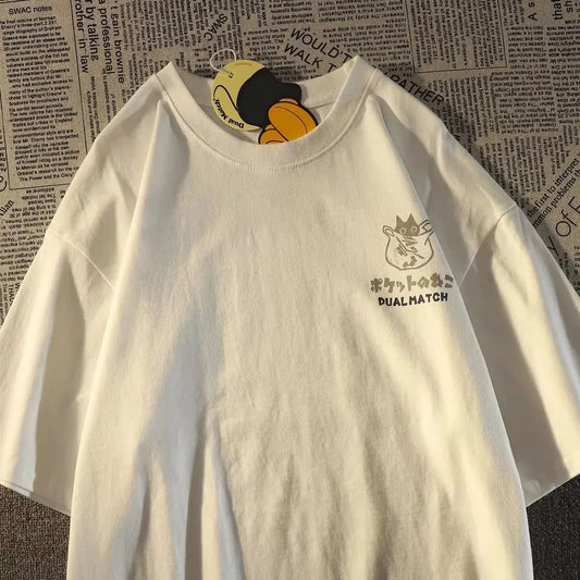 Cat Graphic T-Shirt for Women Oversized Casual Summer Top
