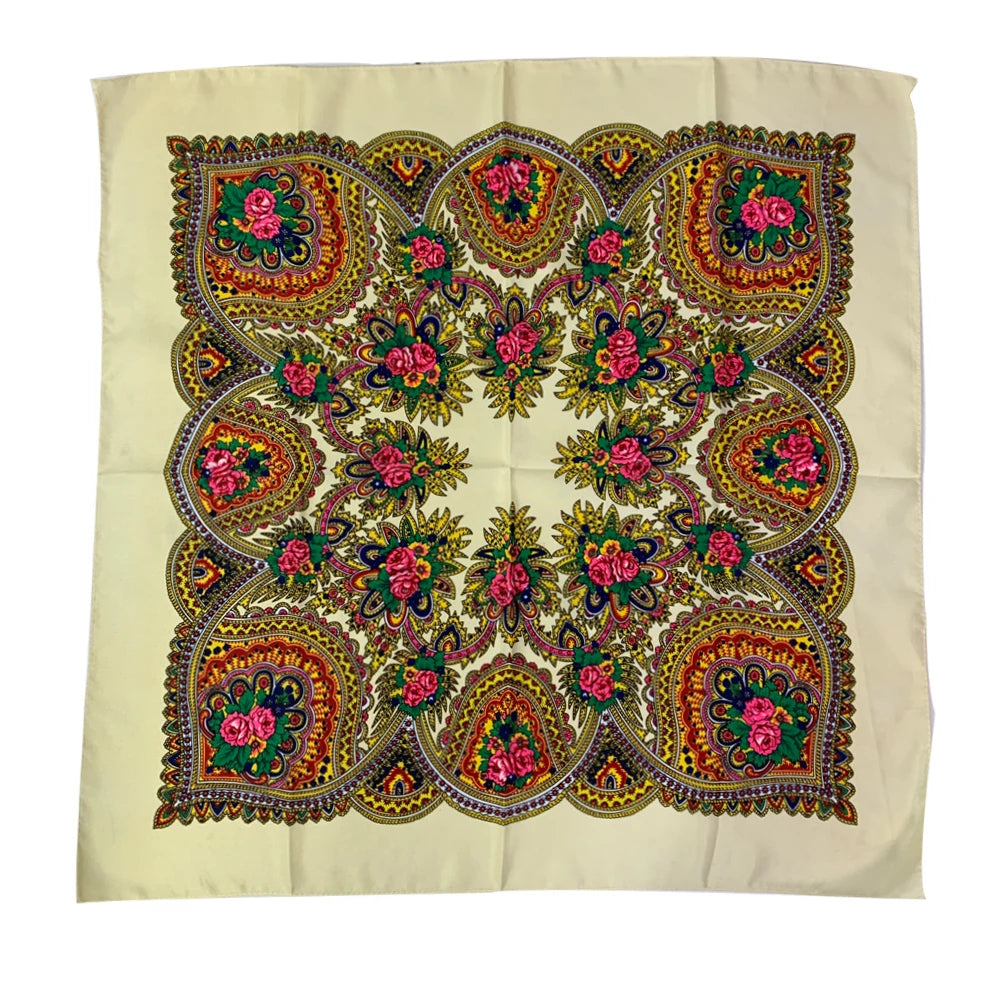 Women's Square Scarf, 70×70cm Printed Head Scarf and Bandana