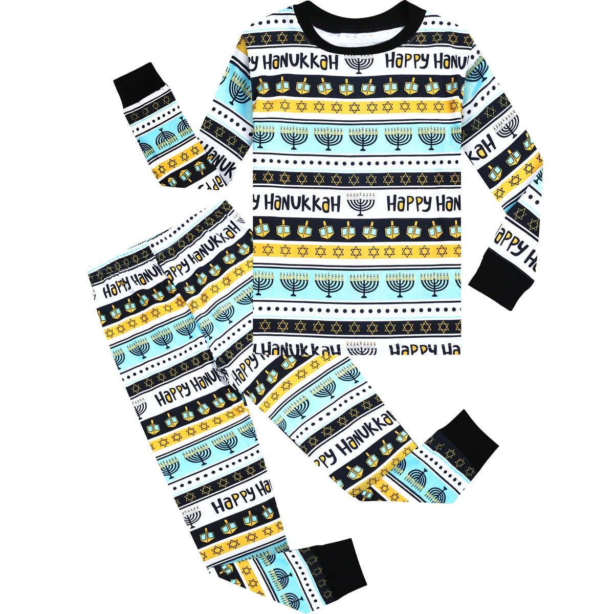 Kids Skeleton Costume Halloween Skull Pajamas Top and Pants Set