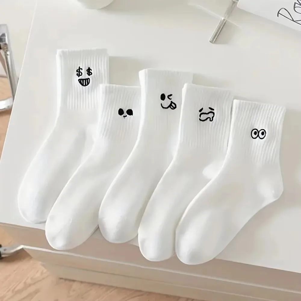 Women's Crew Socks – Cute Patterned Casual Socks 5-Pair Set