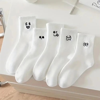 Women's Crew Socks – Cute Patterned Casual Socks 5-Pair Set