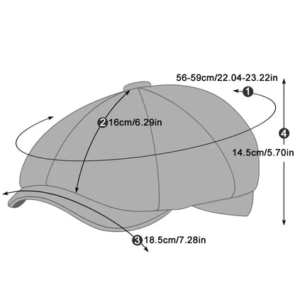 Newsboy Cap Plaid Octagonal Flat Cap for Men and Women