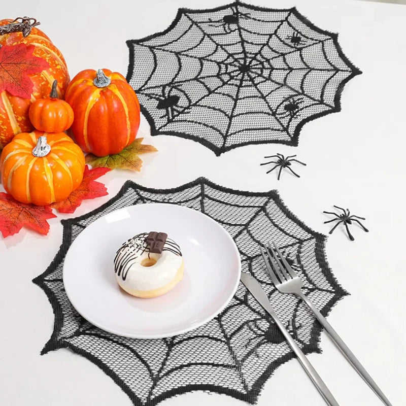 Halloween Tablecloth 30cm Black Spider Table Runner Decoration