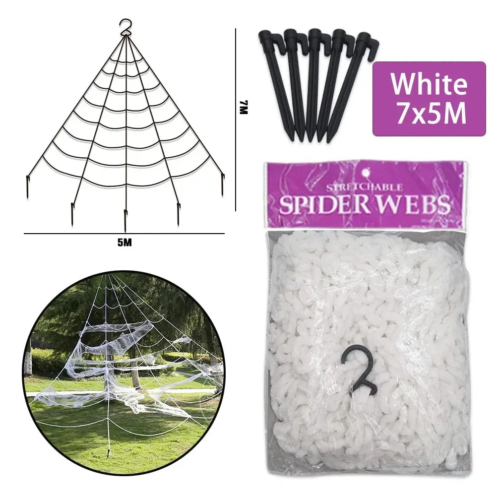 Halloween Spider Decoration, Giant Plush Spider Web Prop