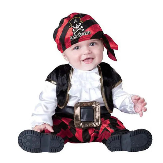 Baby Pirate Costume Romper with Hat Halloween Dress Up Set