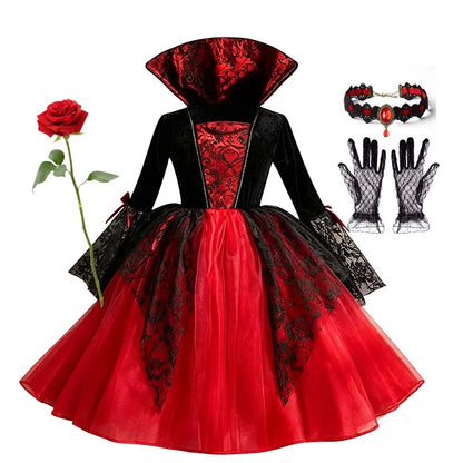 Girls Halloween Costume, Gothic Witch Tutu Dress with Lace