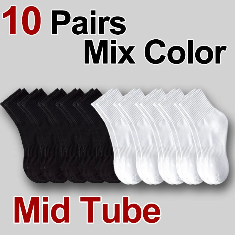 Men's Crew Socks Breathable Sports Socks 5-Pair