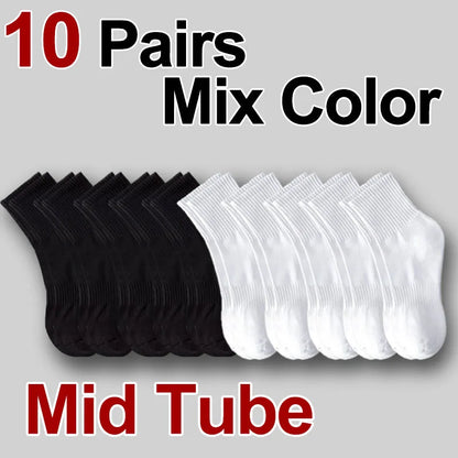 Men's Crew Socks Breathable Sports Socks 5-Pair