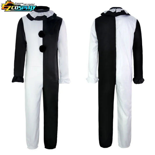 Clown Cosplay Costume – Adult Halloween Jumpsuit with Mask Options