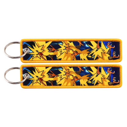 Embroidered Keychain Double-Sided Key Fob for Car & Motorcycle
