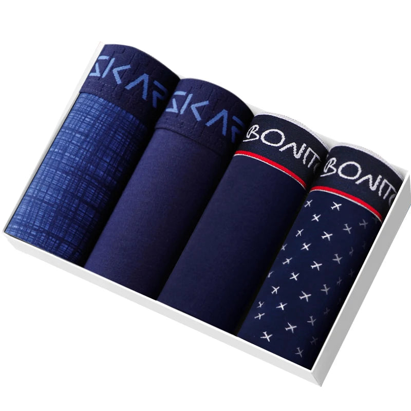 Men's Boxer Shorts Cotton Stretch Underwear 4-Pack