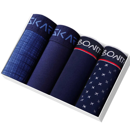 Men's Boxer Shorts Cotton Stretch Underwear 4-Pack