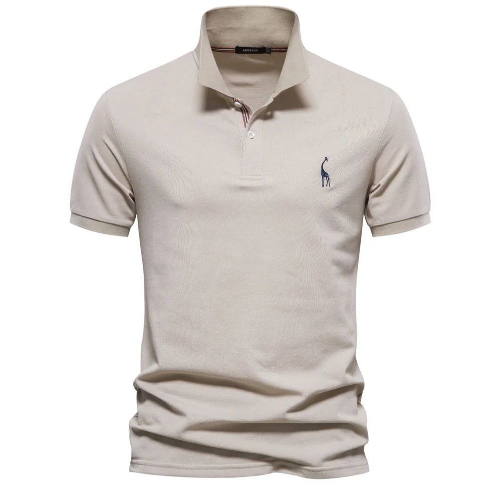 Men's Polo Shirts Cotton Short Sleeve Casual Polo Shirt