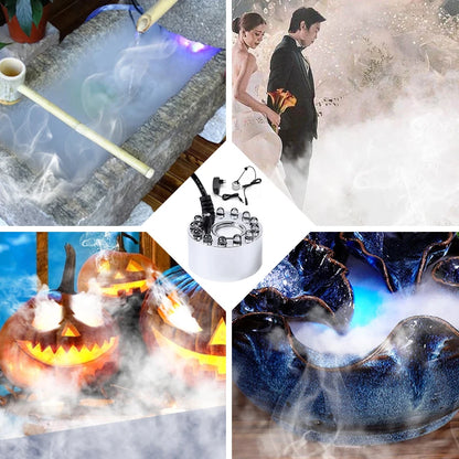 Mini Halloween Fog Machine with 12 LED Lights for Ponds