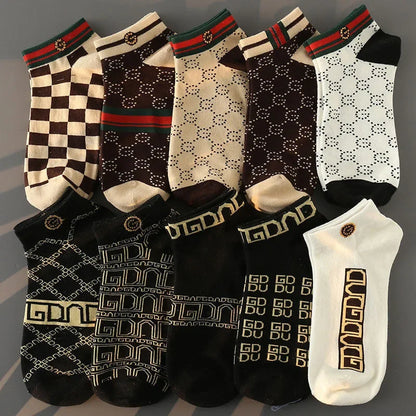 Men's Low Cut Socks Breathable Lightweight Moisture Wicking 5-Pair