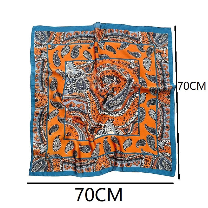 Women’s Silk Square Scarf Printed Headscarf Neckerchief