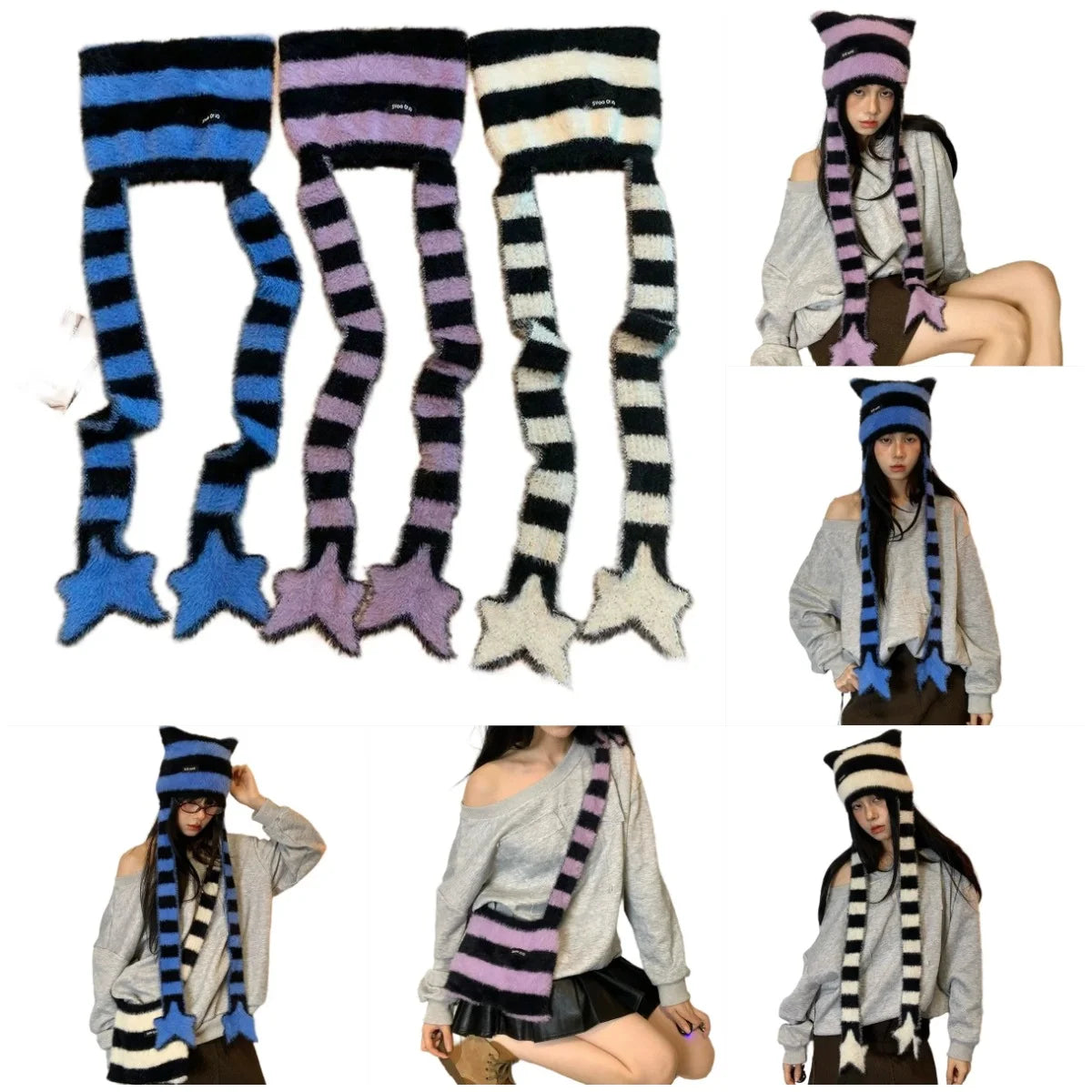 Women’s Winter Scarf – Plush Plaid Long Knit Warm Wrap