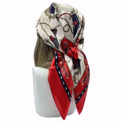 Women’s Square Scarf – 90cm Printed Shawl & Head Wrap