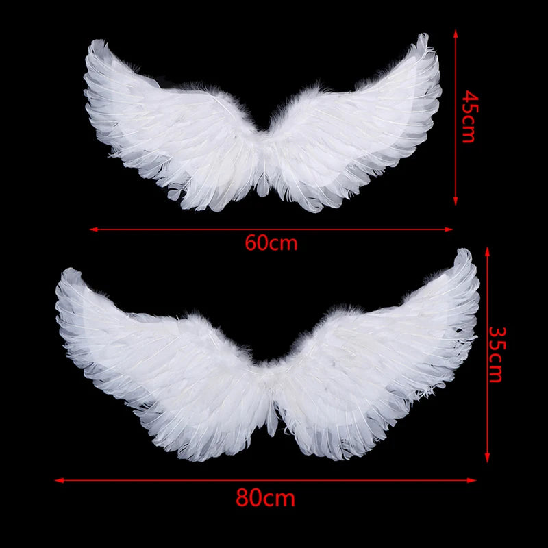 Angel Feather Wings with Elastic Straps for Cosplay & Weddings