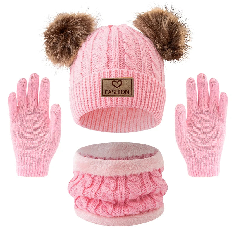 Kids Winter Hat & Neck Warmer Set for Boys and Girls