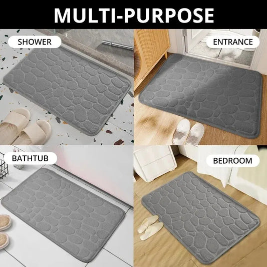 Microfiber Bath Mat Non-Slip Memory Foam Floor Rug