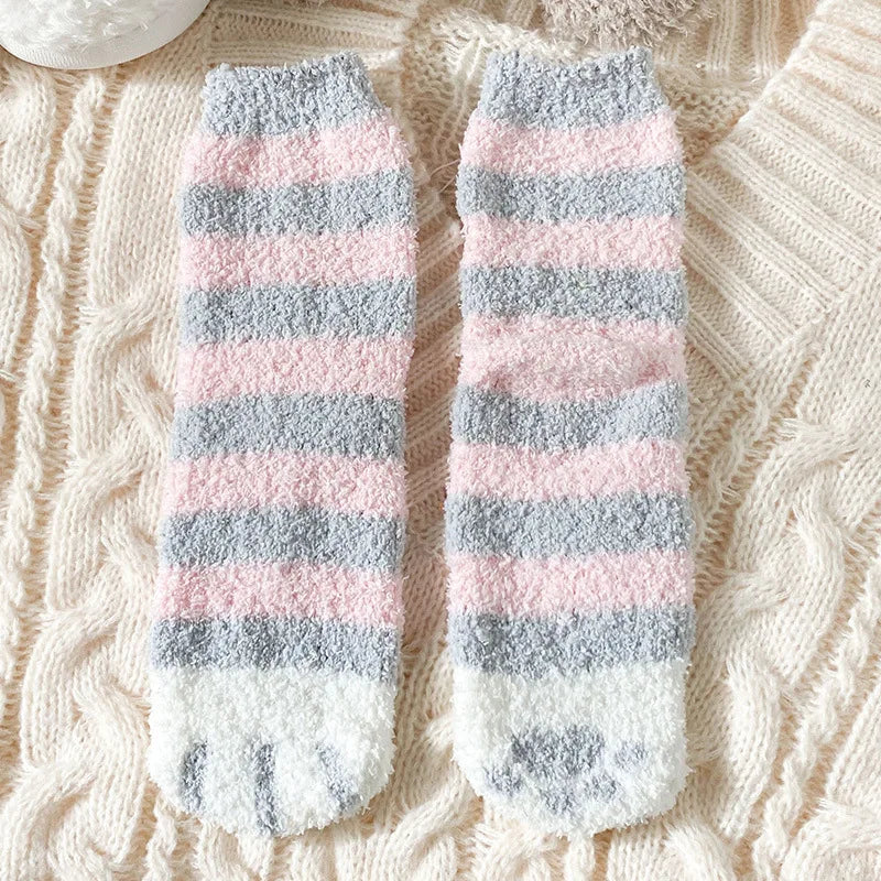 Women's Winter Socks Coral Velvet Warm Fuzzy Floor Socks 2-Pair