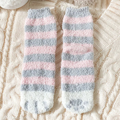 Women's Winter Socks Coral Velvet Warm Fuzzy Floor Socks 2-Pair