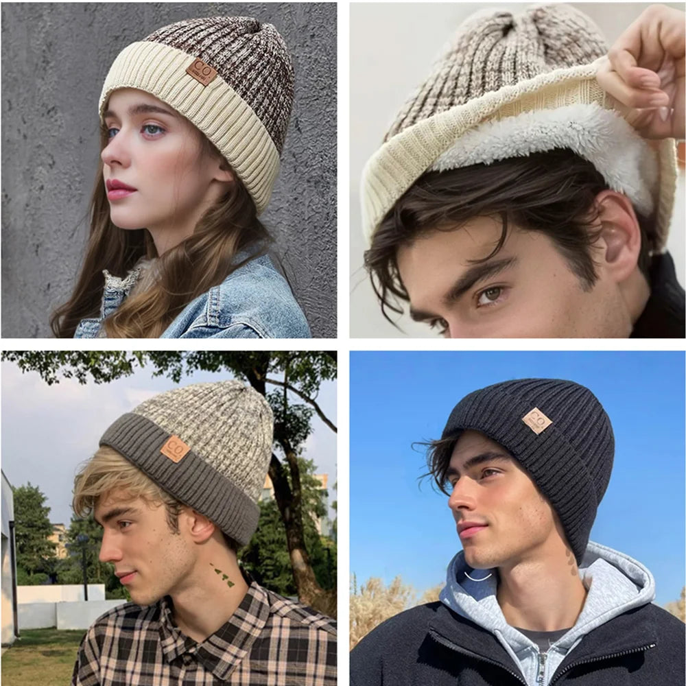 Winter Beanie – Unisex Warm Fur-Lined Knitted Hat