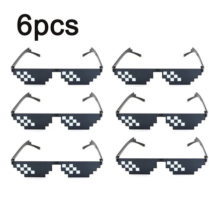 Pixelated Sunglasses Funny Novelty Party Glasses for Men and Women
