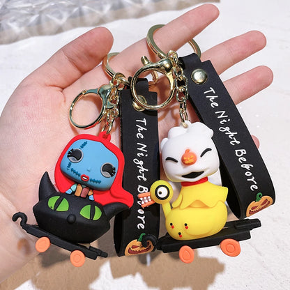 Halloween Keychain Silicone Cartoon Pendant for Backpack and Keys