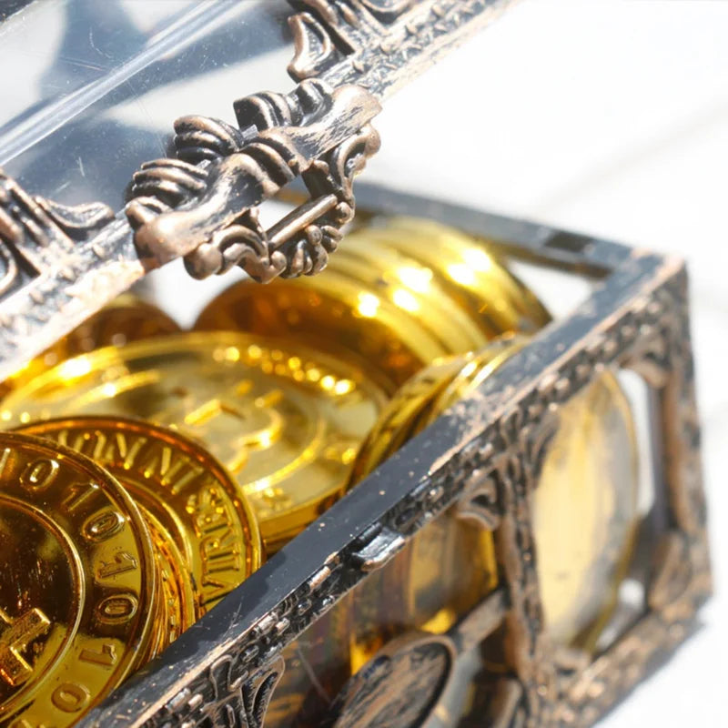 Pirate Treasure Box, Transparent Jewelry and Trinket Storage Chest