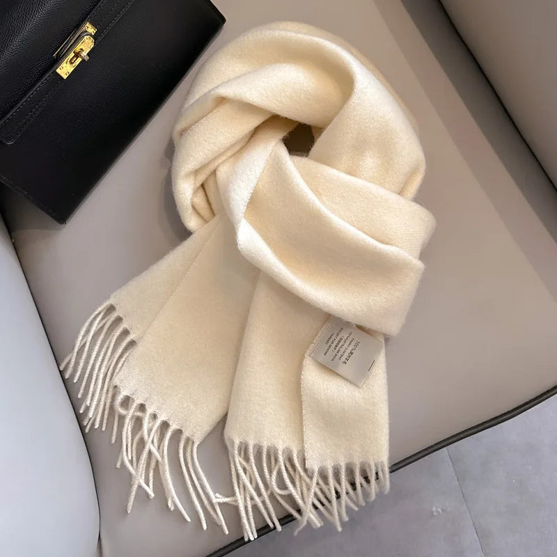 Wool Winter Scarf – 100% Wool Warm Solid Color Wrap