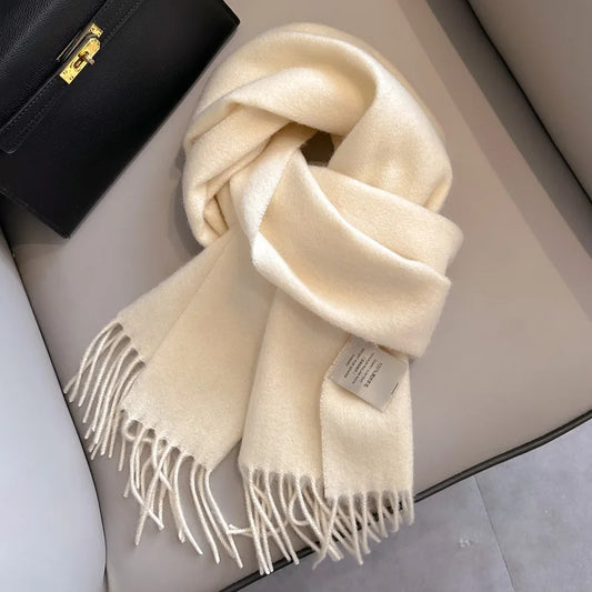 Wool Winter Scarf – 100% Wool Warm Solid Color Wrap
