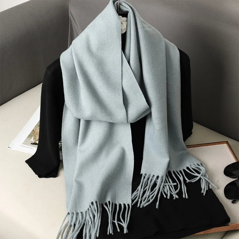 Women's Winter Scarf Warm Long Pashmina Shawl with Tassels