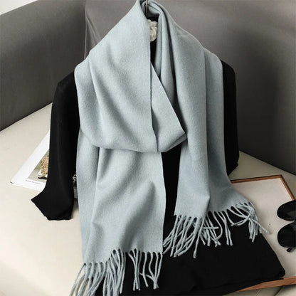 Women's Winter Scarf Warm Long Pashmina Shawl with Tassels